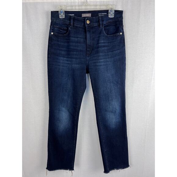 DL1961 Jeans Patti Straight High Rise Ankle Dark Wash Casual Minimalist Capsule - Picture 1 of 8